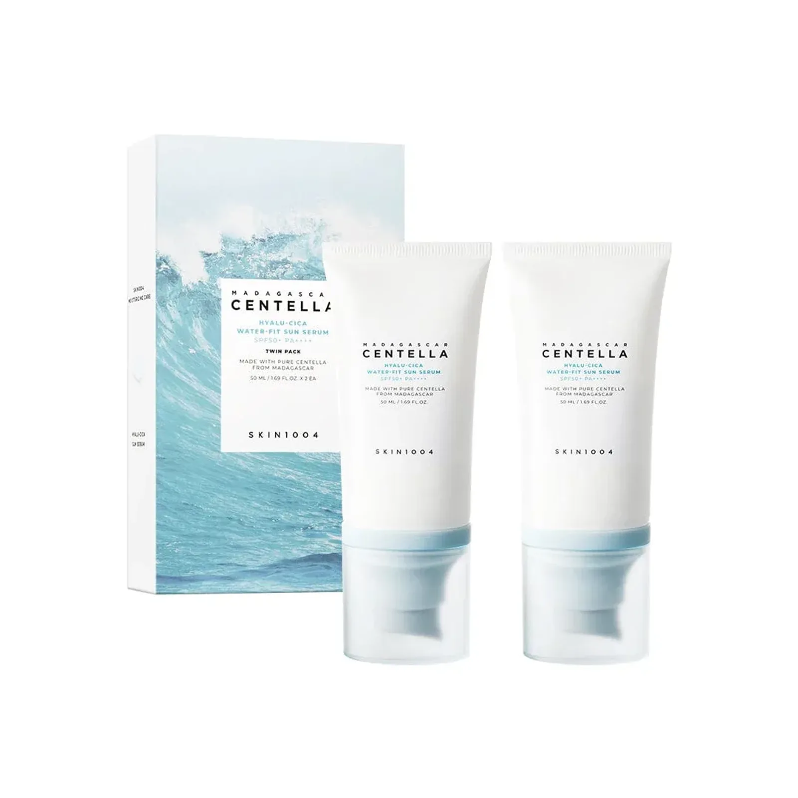 SKIN1004 Duo 50ml Protector Solar Hyalu-Cica Water Fit Sun Serum SPF50+ PA++++ — imagen 1